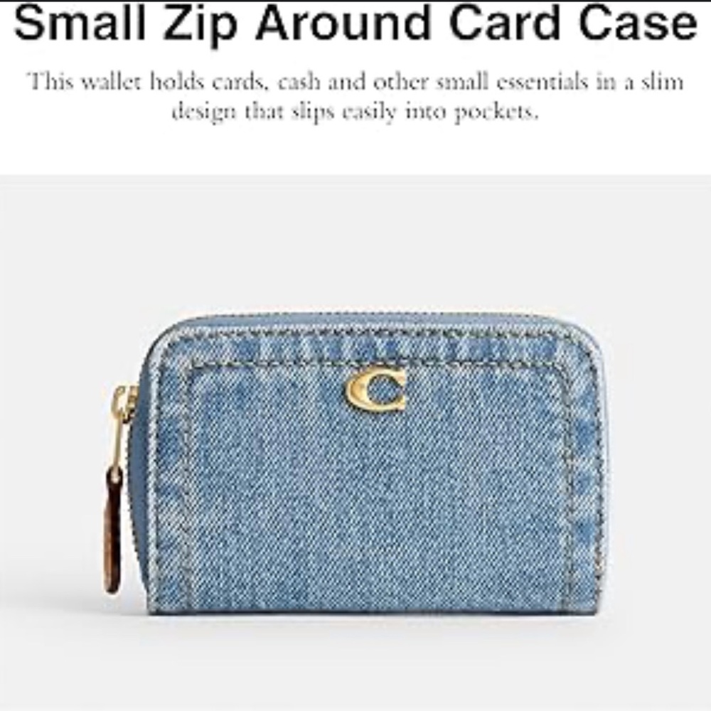 Coach small zip around card case